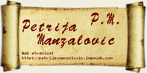 Petrija Manzalović vizit kartica